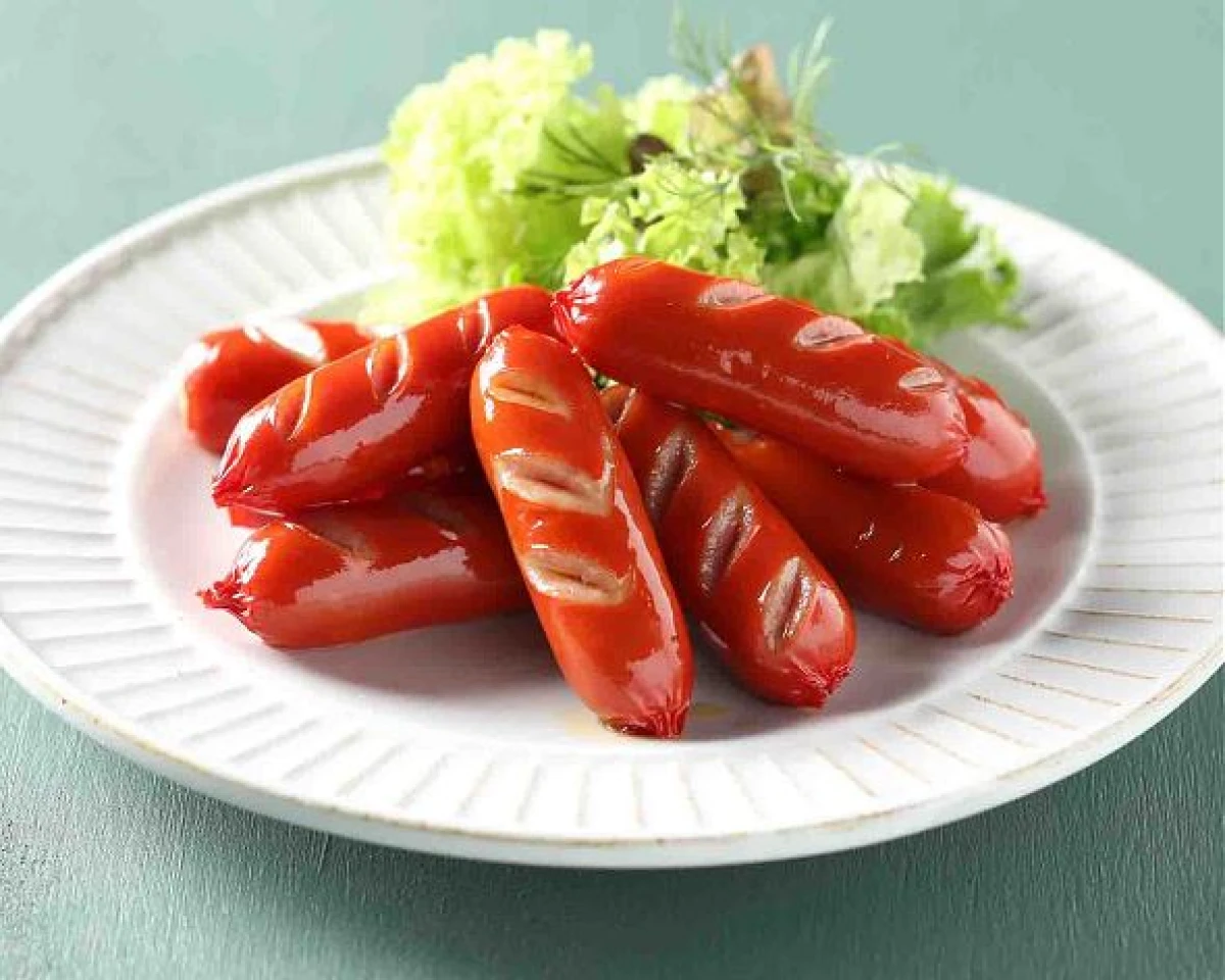  赤ウインナーソーセージ(切目入り) 1kg ヤヨイサンフーズ