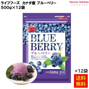 16007x24 【送料無料】 カナダ産 ブルーベリー 500gx12袋 ライフフーズ [ケース販売]