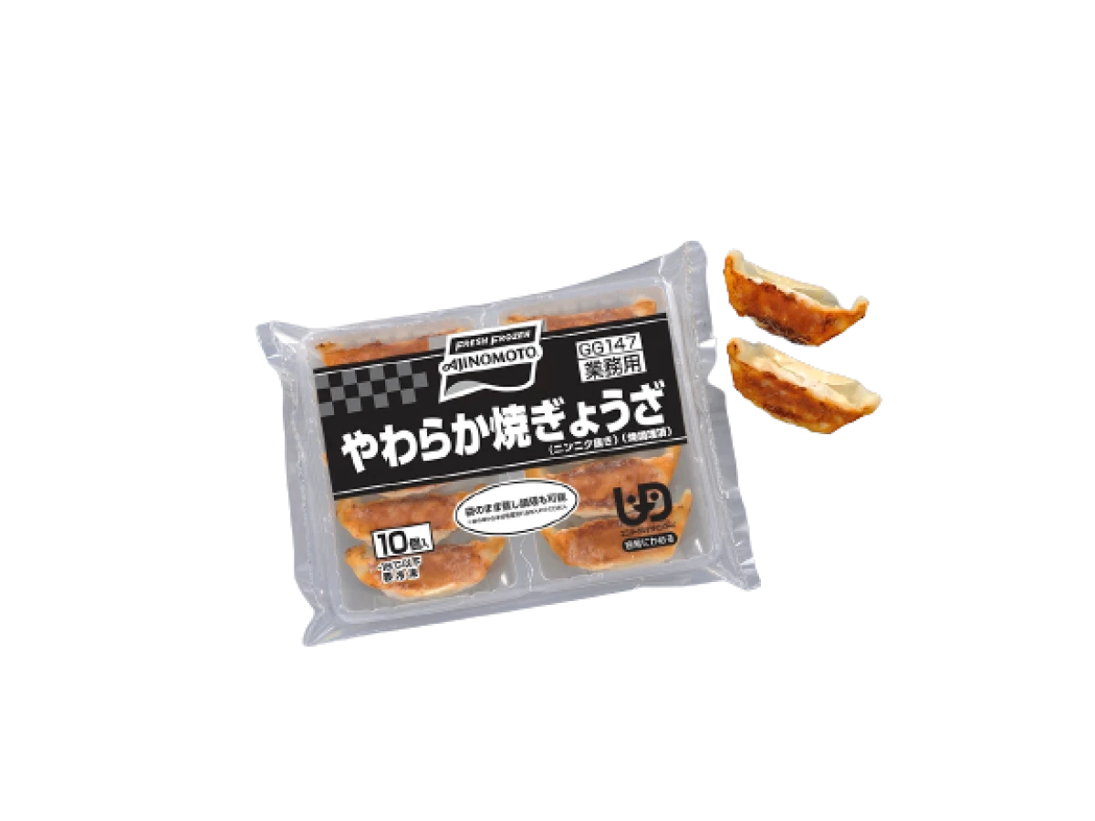 23757 やわらか焼ぎょうざ(ﾆﾝﾆｸ抜)(焼済) 185g(10個入) 味の素冷凍食品