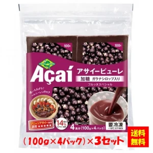 16038x3 【送料無料】アサイーピューレ 加糖 (100g-4)×3 フルッタフルッタ