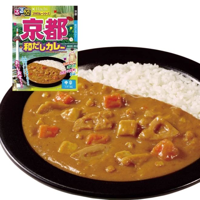 91643x20 【送料無料】 「るるぶ×Hachiコラボカレーシリーズ」 京都和だしカレー 中辛 180g×20個 ハチ食品