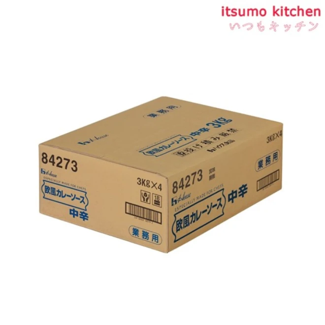 91453x4【送料無料】欧風カレーソース(中辛) 3kgx4袋 ハウス食品