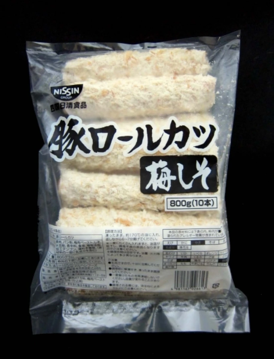 24282　豚ロールカツ（梅しそ）　800g(10本)　四国日清食品